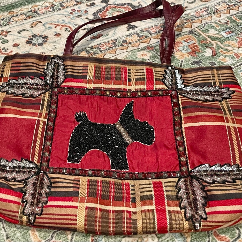 Vintage Christiana Scottie Plaid Tote Bag